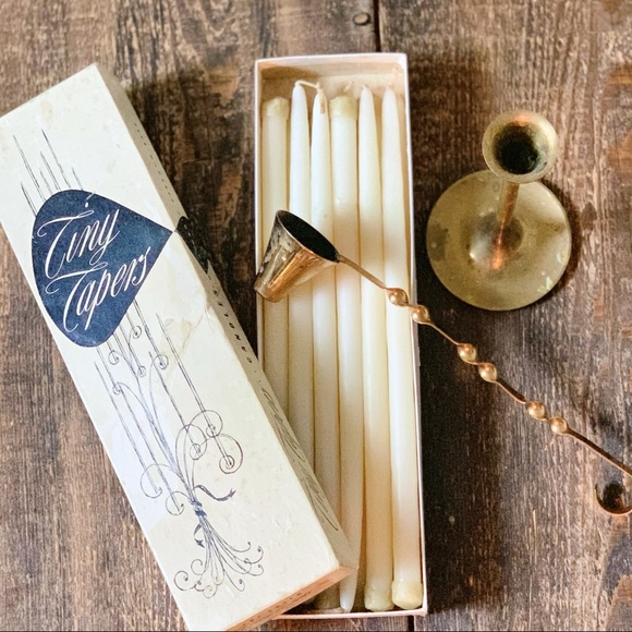 Vintage Other - Brass candle holder vintage tapers snuffer boho
